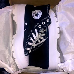 Black Lugged Chuck Taylor All Star Hi Sneakers
